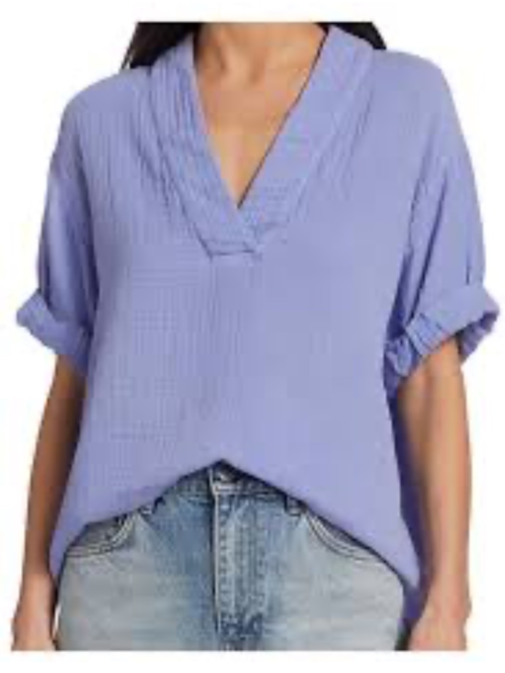 Xirena Avery Cotton Gauze Periwinkle Top - MED